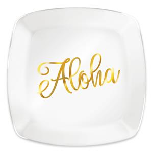 Golden Aloha Glass Dessert Plate