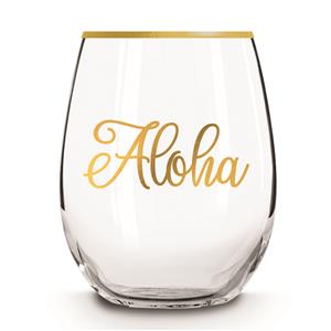 Golden Aloha Stemless Glassware