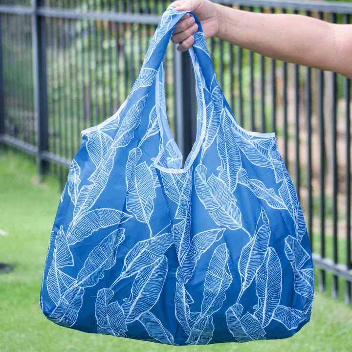 Liana Lola Reusable Shopping Bag - Blue Banana Leaf