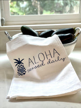 Load image into Gallery viewer, Aloha Served Daily Flour Sack Towel
