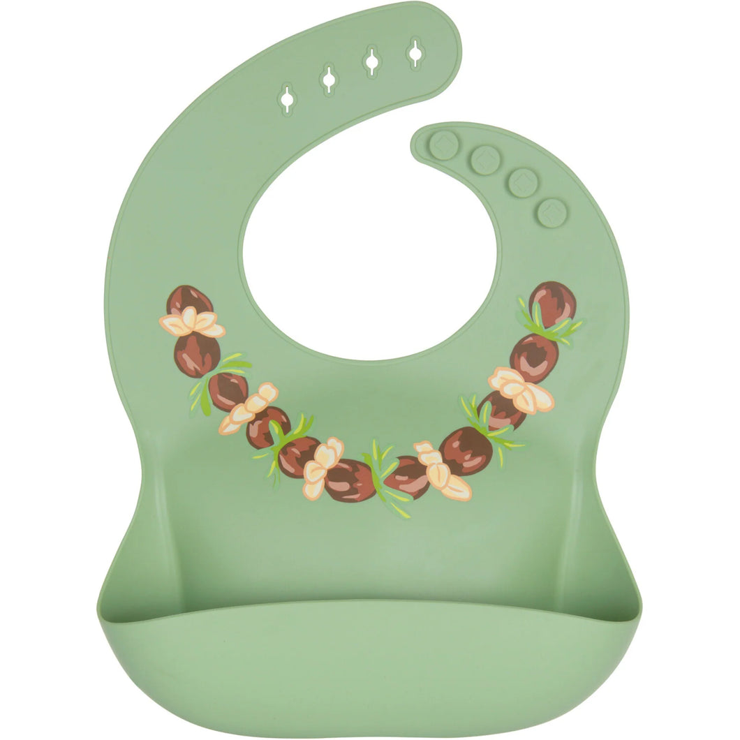 Ava + Oliver Silicone Bib Kukui Nut Lei