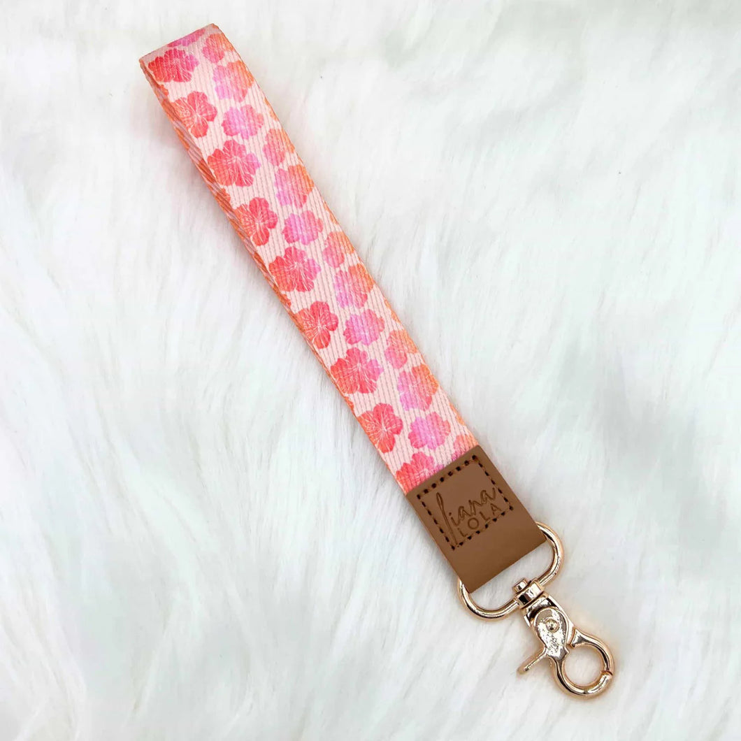 Liana Lola Keychain Wristlet - Hibiscus v5 Ombre Off-White