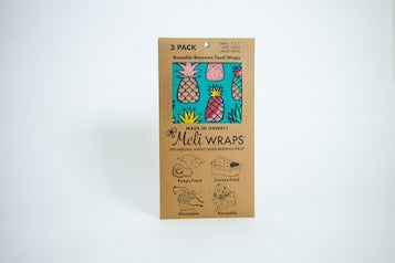 Meli Wraps 3-Pack Reusable Beeswax Food Wrap-Pineapple Print