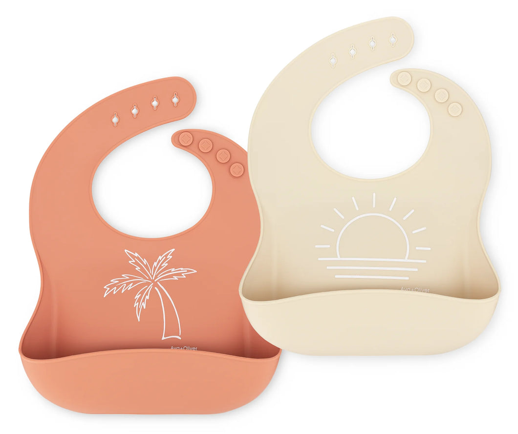 Ava + Oliver Peach Sand Bib Set