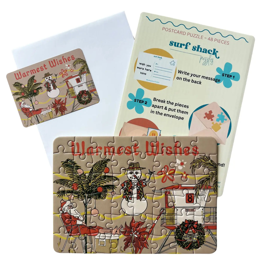 Surf Shack Puzzles Warmest Wishes Postcard Puzzle